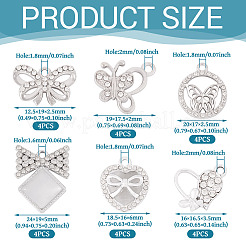 24шт 6 стиля подвески из сплава с кристаллами и стразами&nbsp;FIND-TA0006-20P