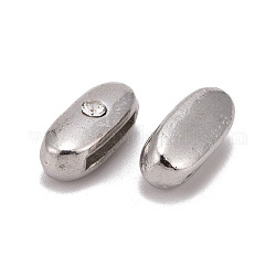 Letter Slider Beads for Watch Band Bracelet Making, Platinum Plated Alloy Crystal Rhinestone Slide Charms, Cadmium Free & Nickel Free & Lead Free, Letter.I, 12x5x5mm, Hole:7x1mm