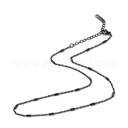 304 Halskette mit Säulengliedern aus Edelstahl für Männer und Frauen, Metallgrau, 15.98 Zoll (40.6 cm)