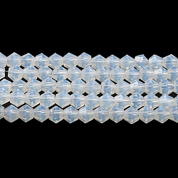 Chapelets de perles en verre imitation jade, facette, Toupie, clair, 4x4mm, Trou: 0.8mm, Environ 87~98 pcs/chapelet, 12.76~14.61 pouce (32.4~37.1 cm)