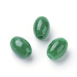 Perles de jade naturels, teinte, riz, 13x10mm, Trou: 1~1.5mm