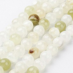 Fili di perline di gemstone naturale, giada fiore, tondo, 10mm, Foro: 1 mm, circa 40pcs/filo, 15~16 pollice