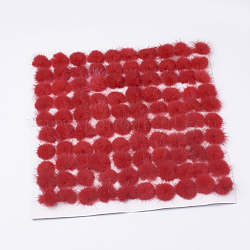 Faux Mink Fur Ball Decoration, Pom Pom Ball, For DIY Craft, Red, 3~3.5cm, about 80pcs/board