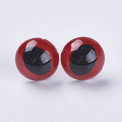 Craft Plastic Doll Eyes, with Pads, Stuffed Toy Eyes, Safety Eyes, Red, 15mm, Pin: 5.5mm
