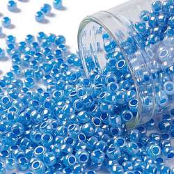 Toho perles de rocaille rondes, Perles de rocaille japonais, (917) bleu denim ceylon, 8/0, 3mm, Trou: 1mm, environ 10000 pcs / livre