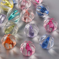 Perles en acrylique transparente, citrouille, couleur mixte, 17.5x16mm, Trou: 1.8mm, environ 183 pcs/500 g