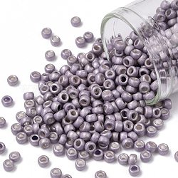 Toho perles de rocaille rondes, Perles de rocaille japonais, mat, (554f) lavande galvanisée mate, 8/0, 3mm, Trou: 1mm, environ 1110 pcs/50 g