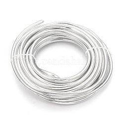 Round Aluminum Wire, Bendable Metal Craft Wire, for DIY Jewelry Craft Making, Silver, 3 Gauge, 6.0mm, 7m/500g(22.9 Feet/500g)