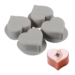 Moldes de silicona de grado alimenticio para jabón diy, para hacer jabones artesanales, 4 cavidades, corazón, color mezclado, 160x170x30mm