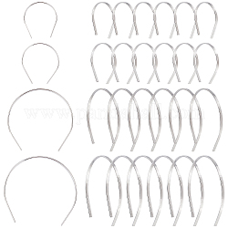Fingerinspire 24 pz 4 cerchi per capelli in ferro per bambole, per la realizzazione di accessori per capelli per bambole, platino, 6 pc / set