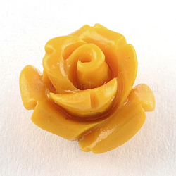 Gefärbt Blume synthetical Korall, dunkelgolden, 10x8 mm, Bohrung: 1 mm