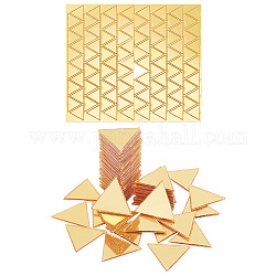 PH PandHall 100pcs Golden Mirrors for Crafts, Triangle Self Adhesive Mirror Tiles 0.6x0.8 Inch Acrylic Craft Mirror Stickers Small Mirror Circles for Framing Crafts DIY Projects Wall Table Decor