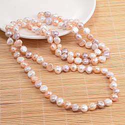 Collier de perles de pépites de perles naturelles, colorées, 47.2 pouce