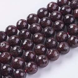 Chapelets de perles de grenat naturel, facette, ronde, 10mm, Trou: 1mm, Environ 38 pcs/chapelet, 15.75 pouce