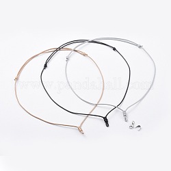 Verstellbare koreanische gewachste Polyester Cord Halskette machen Sets, mit 304 Karabinerverschluss aus Edelstahl und Kneifbügeln, Mischfarbe, 21.26 Zoll ~ 27.32 Zoll (54~69.4 cm), 3 Stück / Set