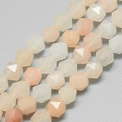 Natural Pink Aventurine Beads Strands, Star Cut Round Beads, Faceted, 9.5~10x9mm, Hole: 1.5mm, about 37~39pcs/strand, 14.9 inch