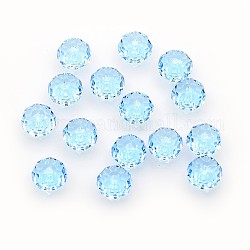 Austrian Crystal Beads, 5040 8mm, Faceted Rondelle, Lt.Sky Blue, Size: about 8mm in diameter, 6mm thick, hole: 1mm
