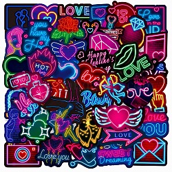 Valentine's Day Themed PVC Waterproof Sticker, Self-adhesive Decals for Water Bottles, Laptop, Luggage, Cup, Computer, Mobile Phone, Skateboard, Guitar Stickers, Mixed Color, 4~7cm, 50pcs/set