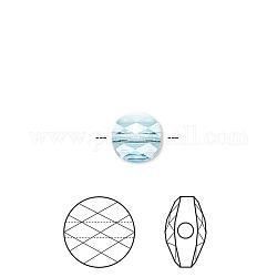 Austrian Crystal Beads, 5052, Crystal Passions, Faceted Mini Round, 202_Aquamarine, 8x5mm, Hole: 1mm