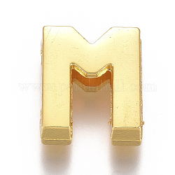 Charms silde in lega, lettera m, 12.5x11x4mm, Foro: 1.5x8 mm