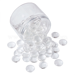 Cabochons en verre transparent kissitty, demi-rond / dôme, clair, 24.5~25x6~7mm, 90 pcs / boîte