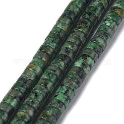 Fili di perle naturali di turchese africano (diaspro), perline Heishi, Rotondo piatto / disco, 6x3mm, Foro: 1 mm, circa 119~131pcs/filo, 14.76~15.74 pollici (37.5~40 cm)