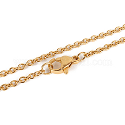 304 Stainless Steel Cable Chain Necklace Making, with Lobster Claw Clasps, Vacuum Plating, Golden, 17.7 inch(45cm), 2mm