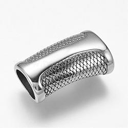 304 Stainless Steel Magnetic Clasps with Glue-in Ends, Rectangle, Antique Silver, 29x17.5x11mm, Hole: 8x12mm