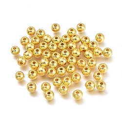 Espaciadores de cuentas redondas de plástico ccb, dorado, 5mm, agujero: 1.5 mm