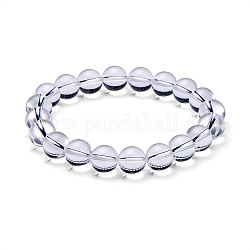 Natural Crystal Round Beads Stretch Bracelets, 51~53mm