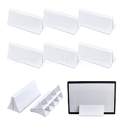 Nbeads 6 Uds. Portatarjetas de plástico triangulares, soporte de nombre de etiqueta de precio, blanco, 60x150x60mm