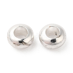 Messing Perlen, cadmiumfrei und bleifrei, Rondell, langlebig plattiert, Silber, 3x2 mm, Bohrung: 1.5 mm