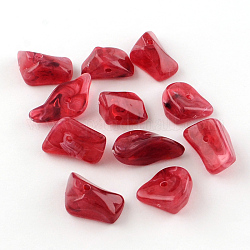 Чип имитация драгоценных камней акриловые бусины, красные, 19~28x14~19x6~13 мм, отверстие : 2 мм