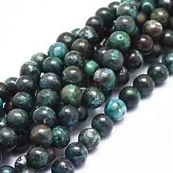 Fili di perle di crisocolla azzurrite naturale, tondo, 8mm, Foro: 1 mm, circa 49pcs/filo, 16 pollice (40 cm)