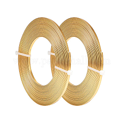 Benecreat 10 m (33 piedi) 3 mm di larghezza filo piatto in alluminio dorato anodizzato filo artistico piatto per creazione di perline artigianali di gioielli, 5m/rotolo