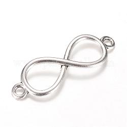Tibetan Style Alloy Links connectors, Infinity, Cadmium Free & Lead Free, Antique Silver, 31x10x2mm, Hole: 2mm, about 1630pcs/1000g