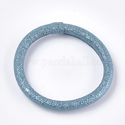 Braccialetti / portachiavi in silicone, coperto di cuoio dell'unità di elaborazione, per la realizzazione di portachiavi bangle, Blue Steel, 3-1/8 pollice (8 cm)