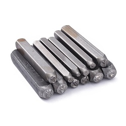 Железные штампы, инструменты для штамповки, для кожгалантереи, кубоид с рисунком смешанных форм, металлический черный, 61.5~64.5x6~10x6~10 мм