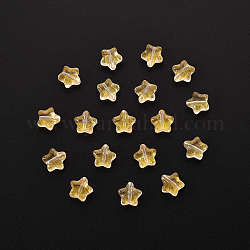 Perle di vetro verniciate a spruzzo 20 pzpcs, con polvere di scintillio, stella, oro, 8x8.5x4mm, Foro: 1 mm
