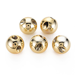 Ccb-Kunststoffanhänger, Suzumaru Perlen, Runde, Licht Gold, 18 mm, Bohrung: 3.5 mm