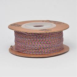 Cordones de poliéster redondos teñidos ecológicos, púrpura, 0.4mm, aproximamente 120 yardas / rodillo