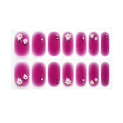 Couverture complète nombre autocollants pour ongles, auto-adhésif, autocollant, pour les décorations d'ongles, violet, 24x8mm, 14pcs / feuille
