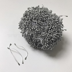 Gypsum Artificial Flower Heart Core, Silver, 60x3mm, about 1600 Strip/Bundle.