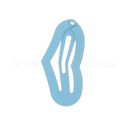 Окрашенные аэрозолем аксессуары для волос железные заколки для волос, сердце, голубой, 16x35 мм