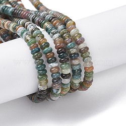 Chapelets de perles en agate indienne naturelle, rondelle, 4.5x2.5mm, Trou: 0.8mm, Environ 158 pcs/chapelet, 15.55 pouce (39.5 cm)