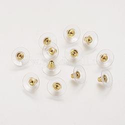 Messing Bullet Clutch Bullet Clutch Ohrringrücken mit Pad, zur Stabilisierung schwerer Ohrstecker, mit Kunststoffkissen, Ohrmuttern, golden, 11x11x7 mm, Bohrung: 1 mm