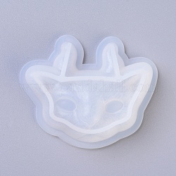 Silicone Molds, Resin Casting Molds, For UV Resin, Epoxy Resin Jewelry Making, Cat, White, 55x69x18mm