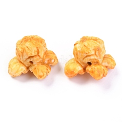 Harz perlen, Imitation Lebensmittel, Popcorn-Spielzeug, dunkelorange, 15x20.5x17.5 mm, Bohrung: 2 mm