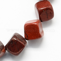 Cube Shaped Gemstone Natural Red Jasper Beads Strands, Coconut Brown, 15x13x13mm, Hole: 2mm, about 33pcs/strand, 16.5inch