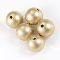 Matte Stil lackiert Acrylperlen, Runde, golden, 14 mm, Bohrung: 2 mm